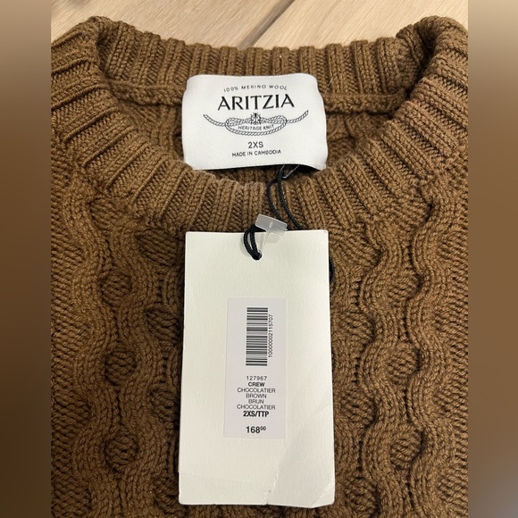 NWT Aritzia Heritage Knit Merino Wool Sweater - Picture 4 of 4